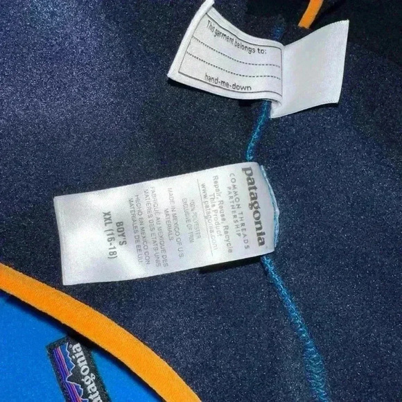 Patagonia Synchilla Fleece Pullover Blue Black XXL Youth - Picture 13 of 13